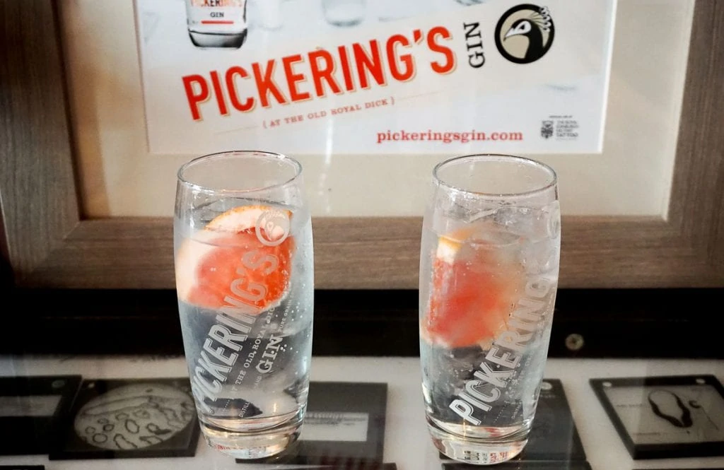 Pickerings Gin in a bar in Edinburgh