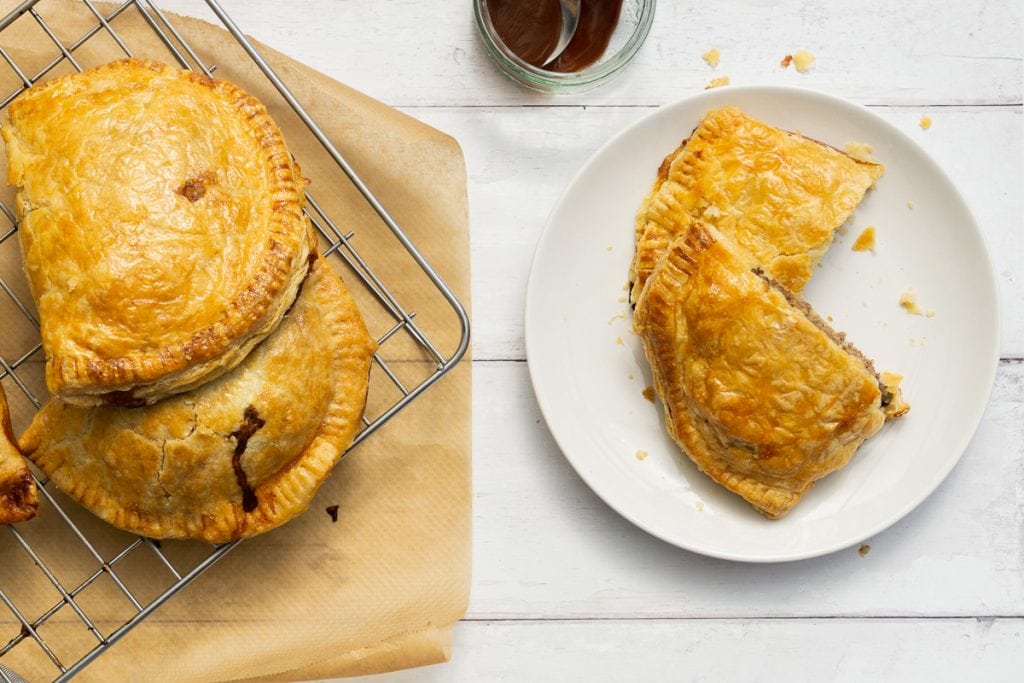 Forfar Bridies - Scottish Meat Pies on a plate