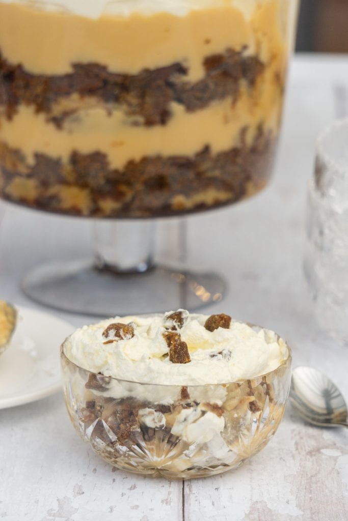 A bowl of Sticky Toffee Pudding Trifle